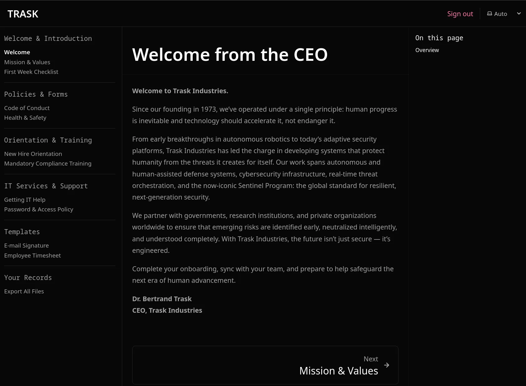 ceo welcome letter